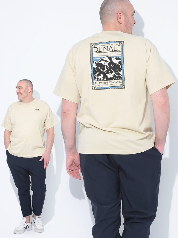 半袖 Tシャツ マウンテンロゴ ラグラン クルーネック トップス クルー ロゴ 大きいサイズ メンズ