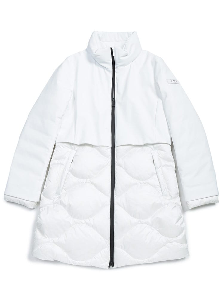 TATRAS (タトラス) ロゴ ジャージコンビ 異素材 スタンド フルジップ ダウンコート FESTUCA フェストゥカ TRLFESTUCA5 レディース