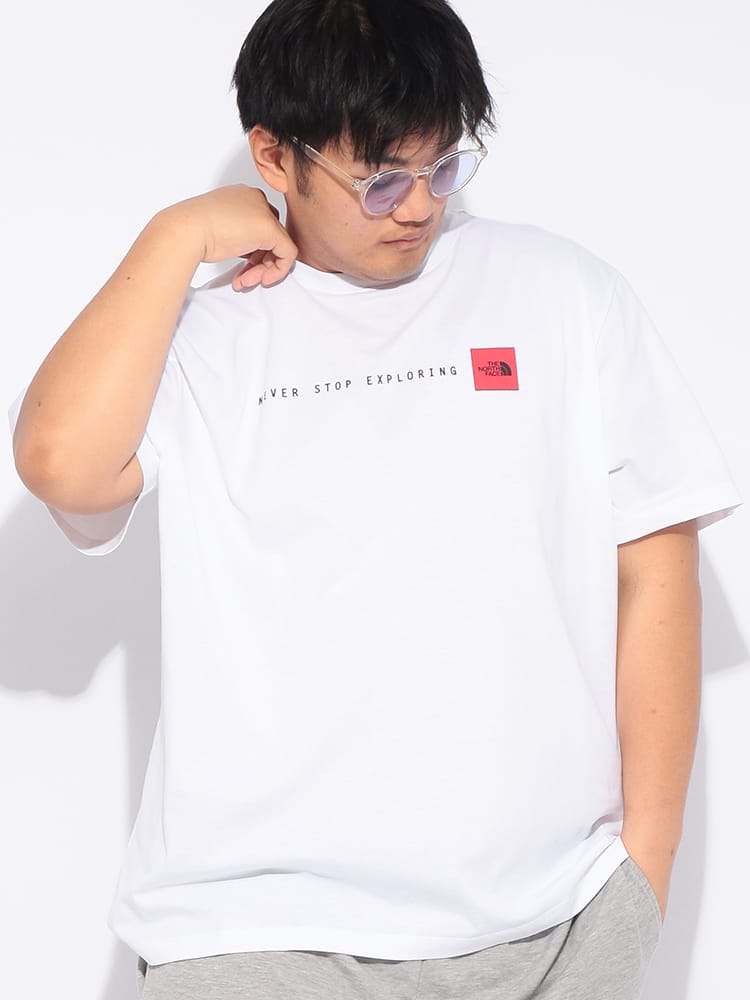 Tシャツ 半袖 NEVER STOP EXPLORING メンズ 大きいサイズ ネバーストップ エクスプローリング クルーネック カットソー プリントT シンプル アウトドア