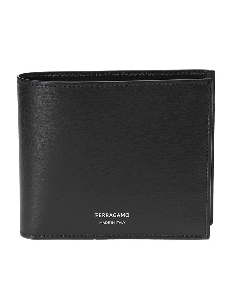 Salvatore Ferragamo (サルヴァトーレフェラガモ) ロゴ レザー 二つ折り 財布 メンズ