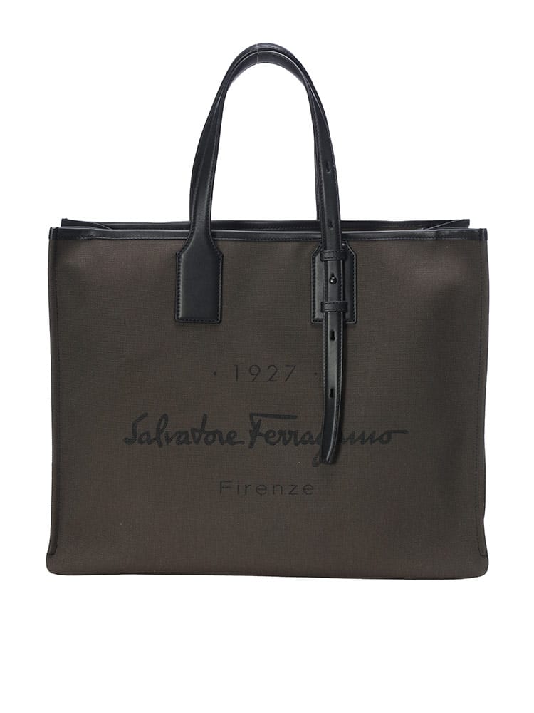 Salvatore Ferragamo (サルヴァトーレフェラガモ) キャンバス×レザー トートバッグ FG240842760250 メンズ