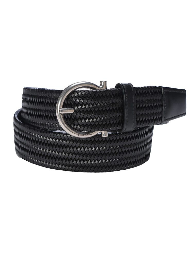 Salvatore Ferragamo (サルヴァトーレフェラガモ) ガンチーニ ピンバックル メッシュ レザーベルト FG670329771030 メンズ