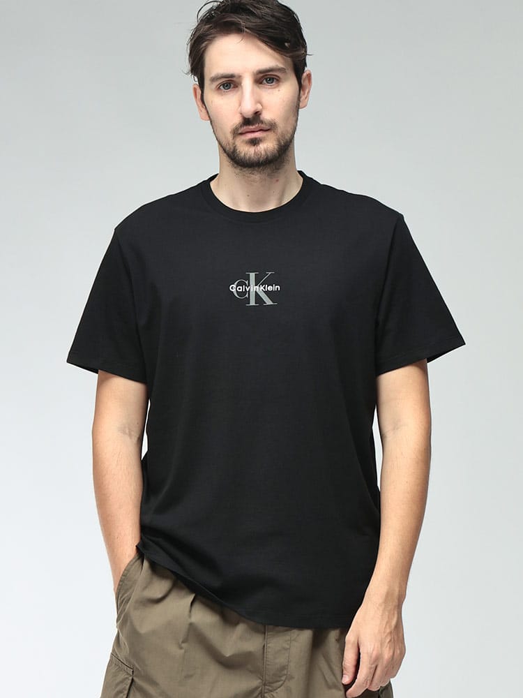 Calvin Klein (カルバンクライン) メンズ Tシャツ 半袖 コットン ワンポイントロゴ クルーネック カットソー CKLV04RB866G