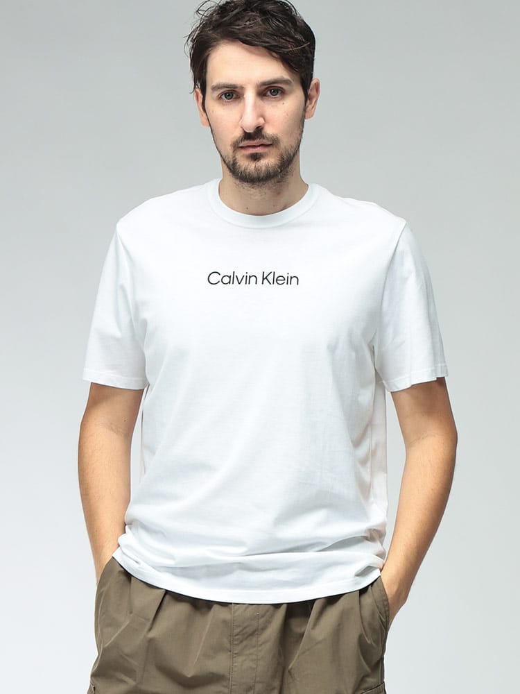 Calvin Klein (カルバンクライン) メンズ Tシャツ 半袖 コットン フロントロゴ クルーネック カットソー CLASSICFIT CKLV04LD230G