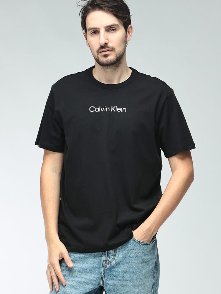 Calvin Klein (カルバンクライン) メンズ Tシャツ 半袖 コットン フロントロゴ クルーネック カットソー CLASSICFIT CKLV04LD230G