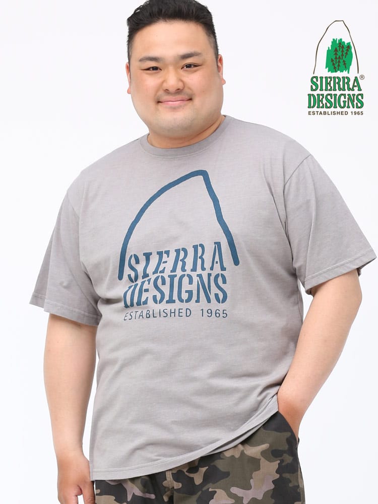 在庫処分 返品交換不可 大きいサイズ メンズ SIERRA DESIGNS (シエラデザイン) ビックロゴプリント クルーネック 半袖 Tシャツ