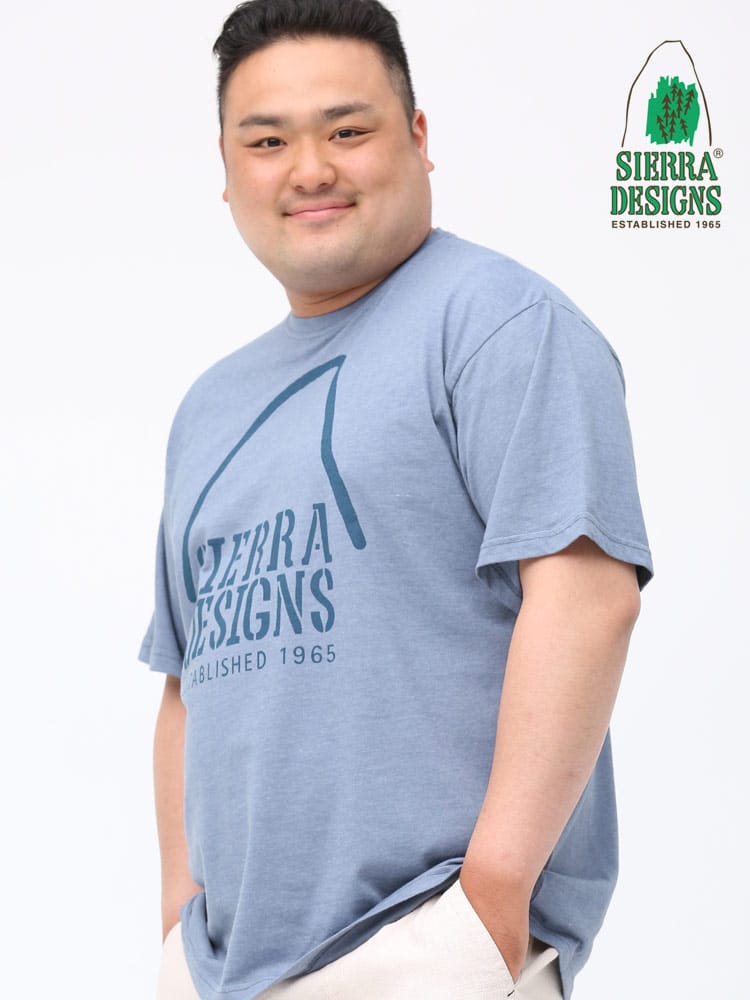 在庫処分 返品交換不可 大きいサイズ メンズ SIERRA DESIGNS (シエラデザイン) ビックロゴプリント クルーネック 半袖 Tシャツ
