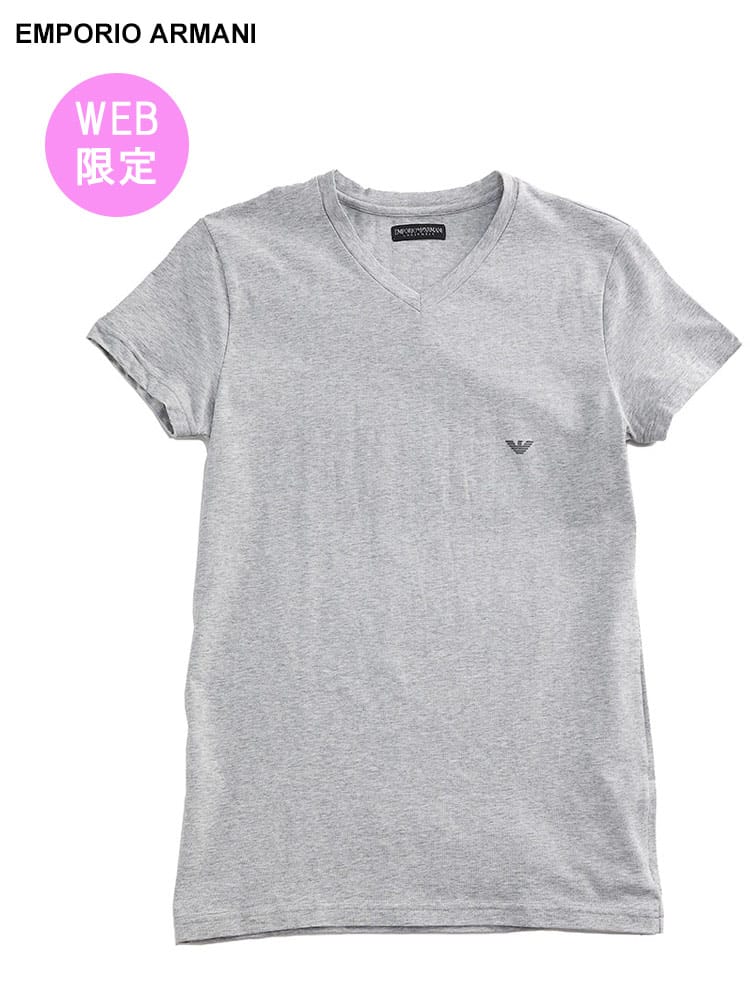 【オンラインストア限定】 EMPORIO ARMANI (エンポリオアルマーニ) ワンポイント Vネック 半袖 アンダーTシャツ EAARU567290 メンズ ブランド