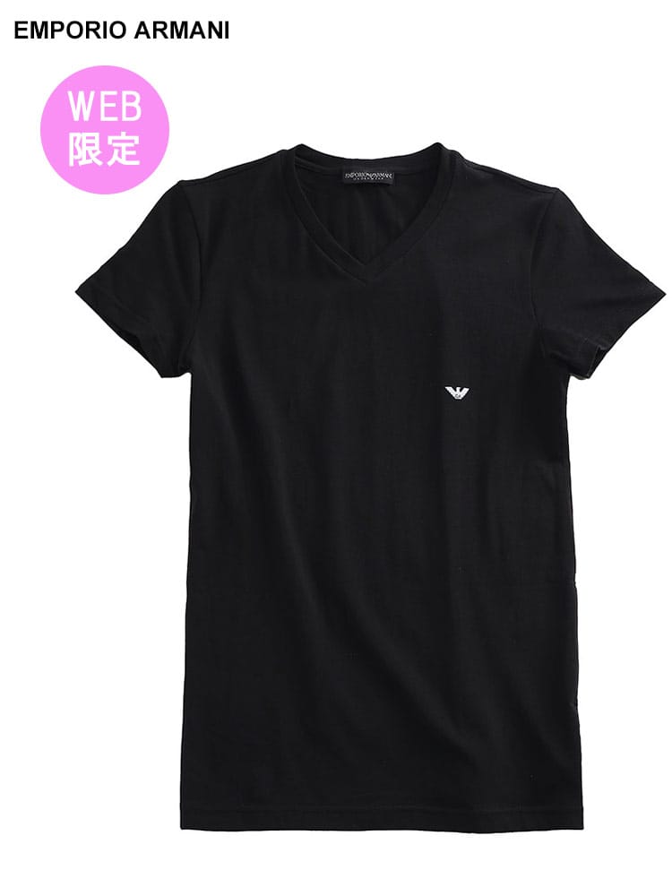 【オンラインストア限定】 EMPORIO ARMANI (エンポリオアルマーニ) ワンポイント Vネック 半袖 アンダーTシャツ EAARU567290 メンズ ブランド