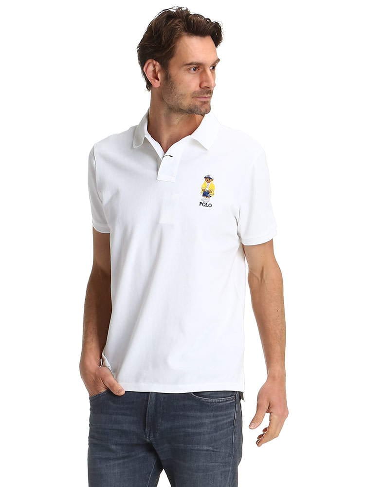 POLO RALPH LAUREN (ポロラルフローレン) 綿100％ ベア刺繍 ワンポイント 半袖 ポロシャツ RL710792901 ブランド