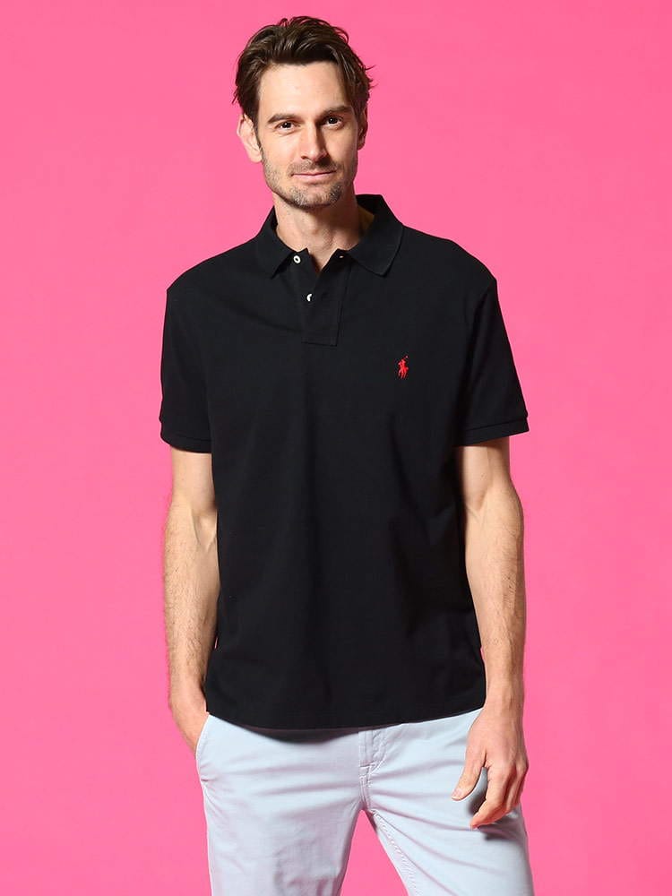 POLO RALPH LAUREN (ポロラルフローレン) 綿100％ ワンポイント 無地 半袖 ポロシャツ CUSTOMFIT RL71078259 ブランド