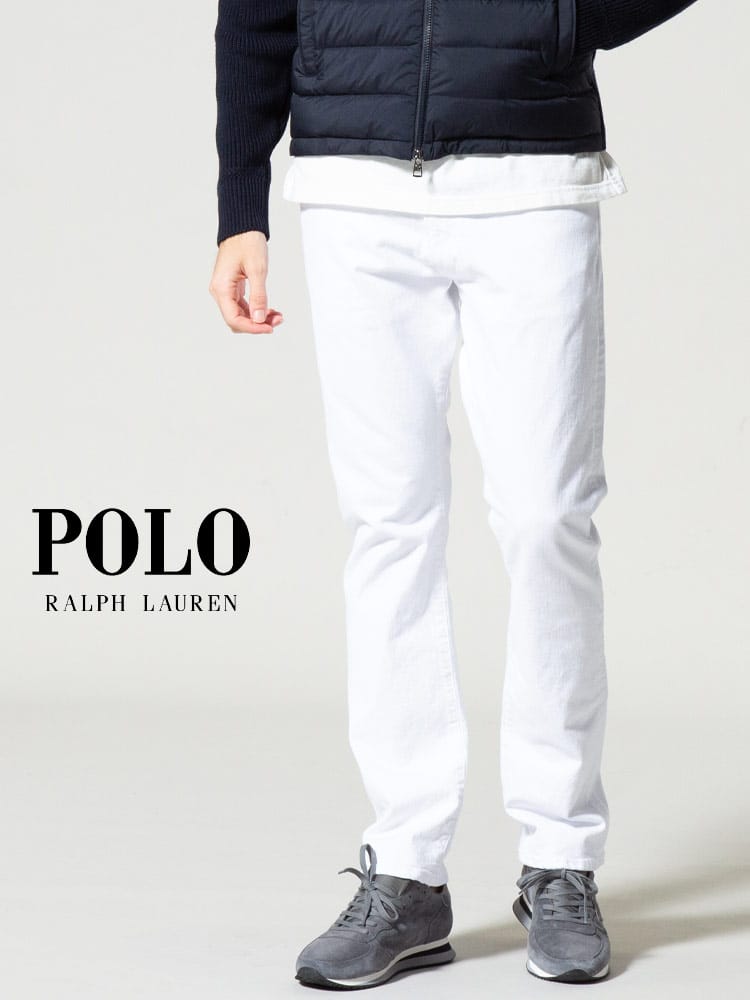 POLO RALPH LAUREN (ポロラルフローレン) ストレッチ ジップフライ ホワイト ジーンズ VARICK RL710726968 ブランド