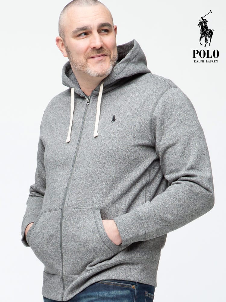 大きいサイズ メンズ POLO RALPH LAUREN (ポロ ラルフローレン) 裏起毛 ワンポイント フルジップ パーカー