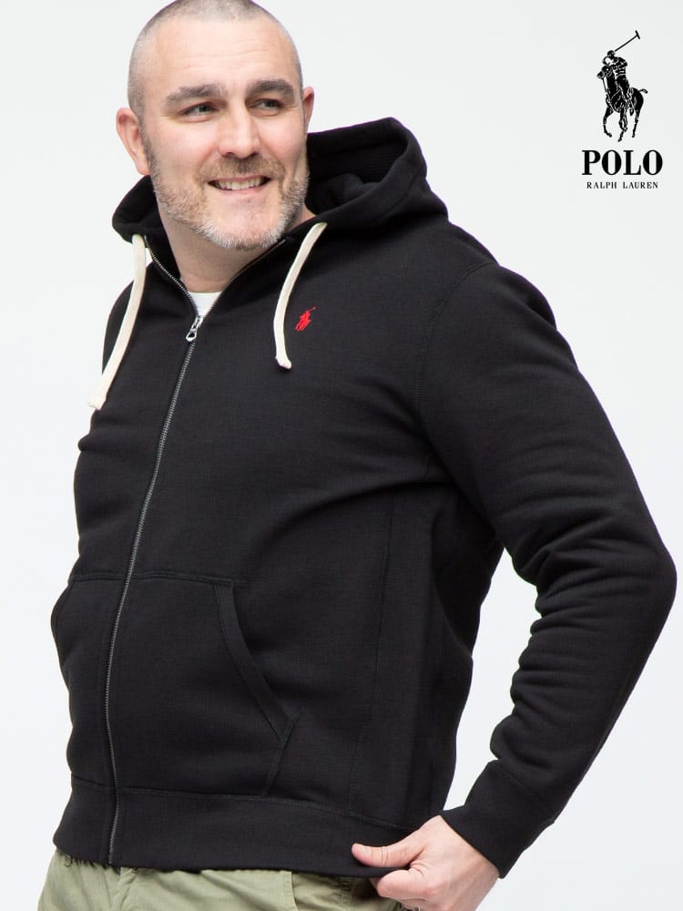 大きいサイズ メンズ POLO RALPH LAUREN (ポロ ラルフローレン) 裏起毛 ワンポイント フルジップ パーカー