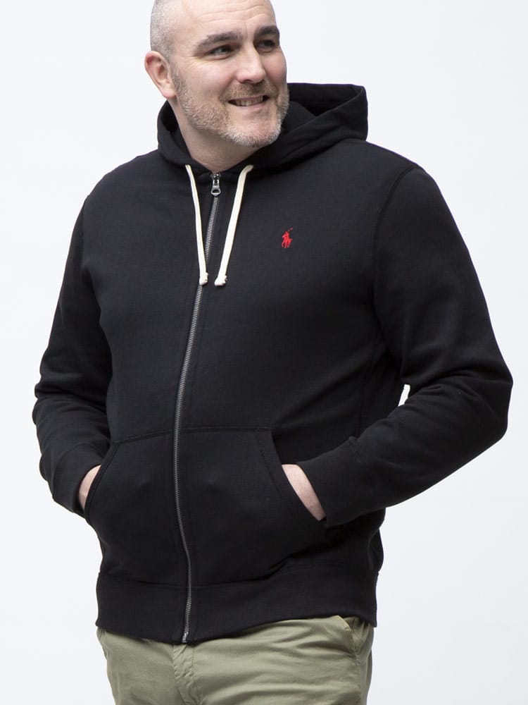 大きいサイズ メンズ POLO RALPH LAUREN (ポロ ラルフローレン) 裏起毛 ワンポイント フルジップ 長袖 パーカー