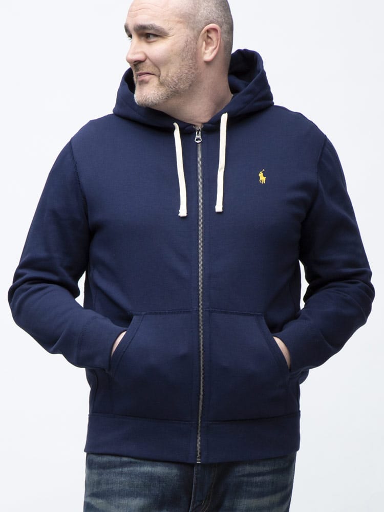 大きいサイズ メンズ POLO RALPH LAUREN (ポロ ラルフローレン) 裏起毛 ワンポイント フルジップ 長袖 パーカー
