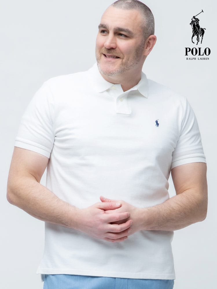 大きいサイズ メンズ POLO RALPH LAUREN (ポロ ラルフローレン) 胸ロゴ 半袖 ポロシャツ CUSTOM SLIM FIT