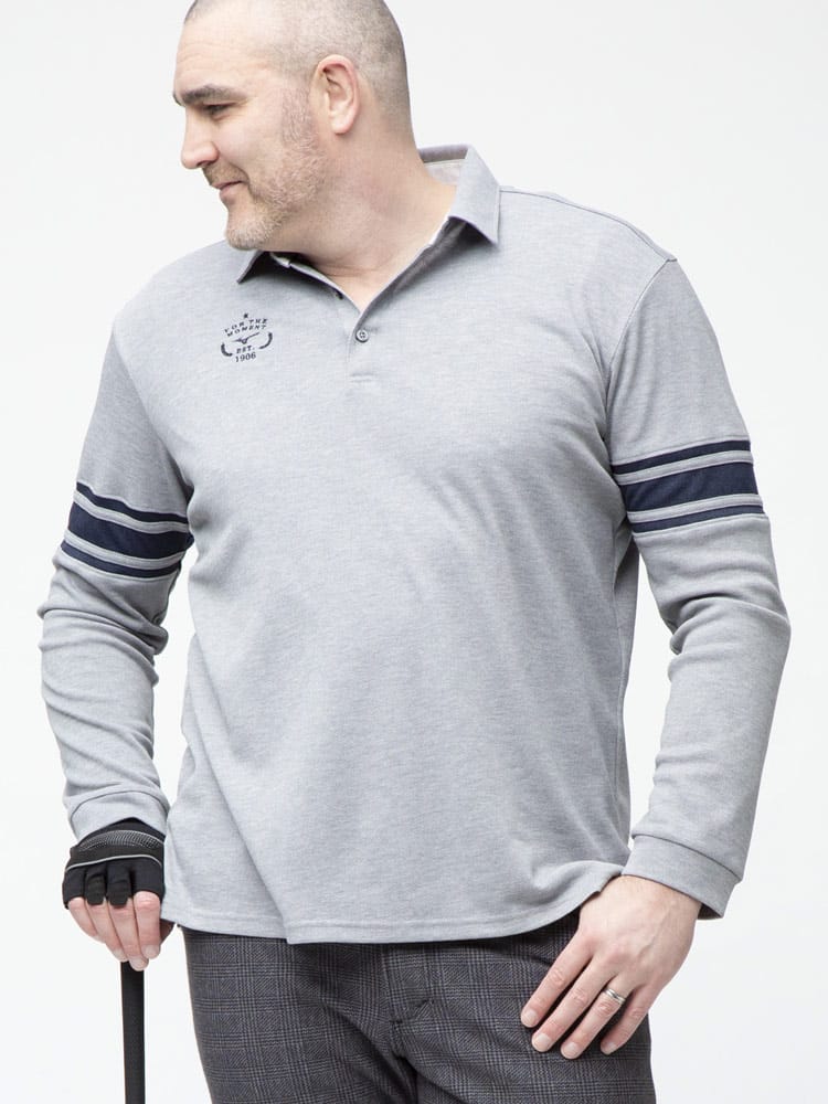 大きいサイズ メンズ MIZUNO (ミズノ) 吸汗速乾 ワンポイント 長袖 ポロシャツ