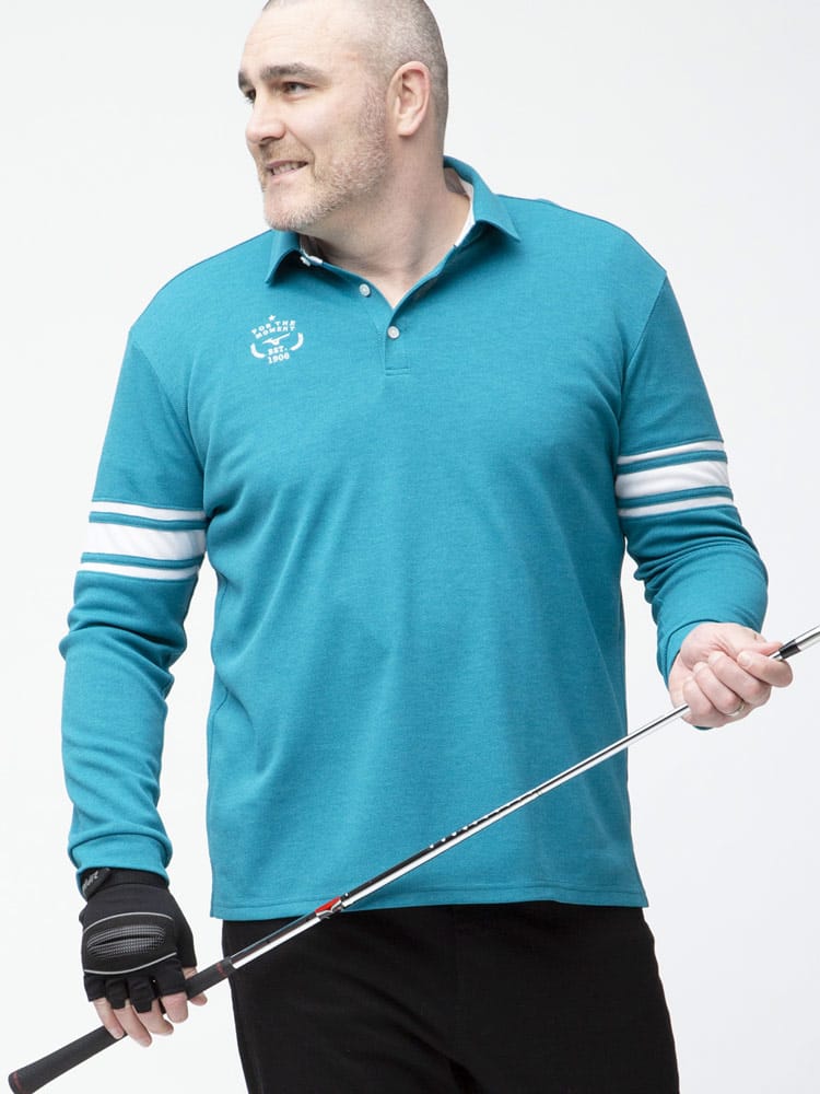 大きいサイズ メンズ MIZUNO (ミズノ) 吸汗速乾 ワンポイント 長袖 ポロシャツ