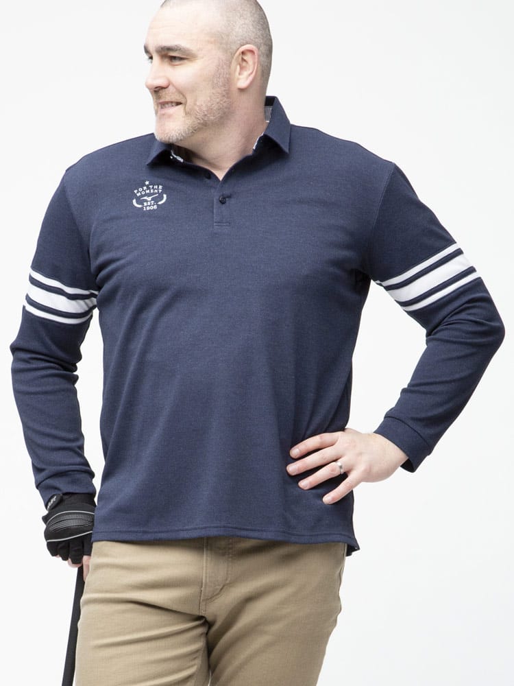 大きいサイズ メンズ MIZUNO (ミズノ) 吸汗速乾 ワンポイント 長袖 ポロシャツ