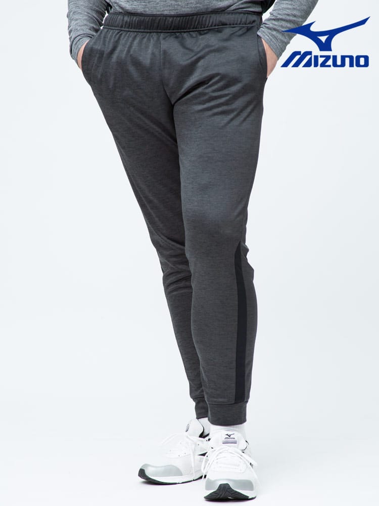 大きいサイズ メンズ MIZUNO (ミズノ) 裏起毛 ワンポイント ウエストゴム ロングパンツ