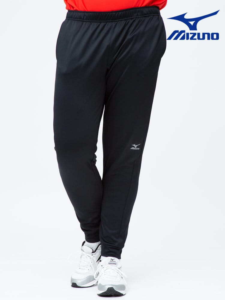 大きいサイズ メンズ MIZUNO (ミズノ) 裏起毛 ワンポイント ウエストゴム ロングパンツ