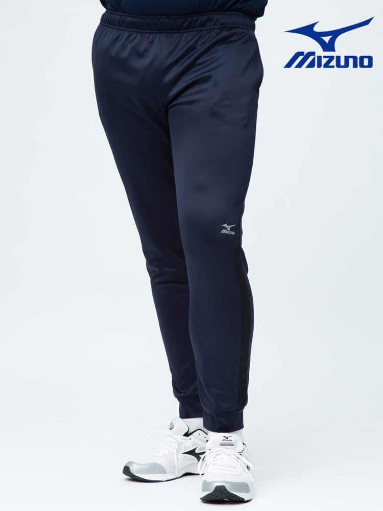 大きいサイズ メンズ MIZUNO (ミズノ) 裏起毛 ワンポイント ウエストゴム ロングパンツ