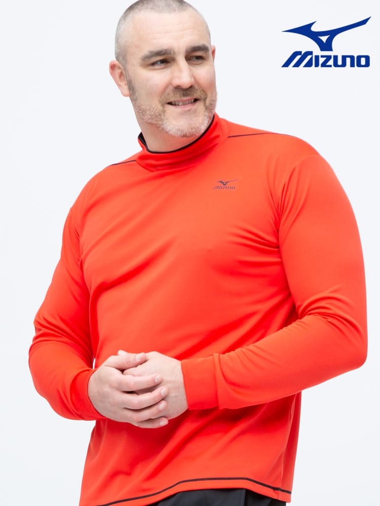 大きいサイズ メンズ MIZUNO (ミズノ) 吸汗速乾 UVカット ハイネック 長袖 Tシャツ ロンT