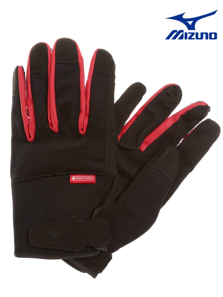 大きいサイズ メンズ MIZUNO (ミズノ) 甲ストレッチ 吸湿発熱 ブレスサーモ ワークグラブ