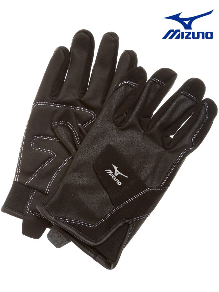 大きいサイズ メンズ MIZUNO (ミズノ) 甲ベルト 厚手合成皮革 ワークグラブ