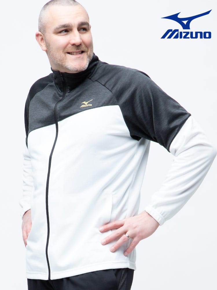 大きいサイズ メンズ MIZUNO (ミズノ) 吸汗速乾 切り替え フルジップ スタンド ウォームアップ ジャケット