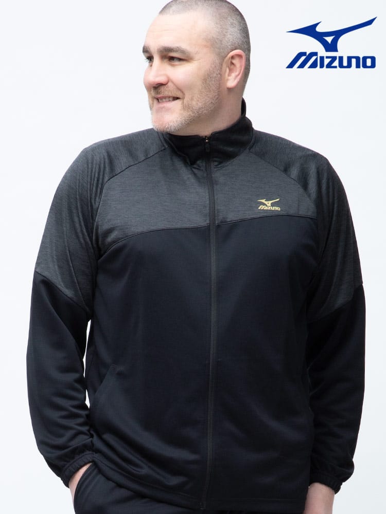 大きいサイズ メンズ MIZUNO (ミズノ) 吸汗速乾 切り替え フルジップ スタンド ウォームアップ ジャケット