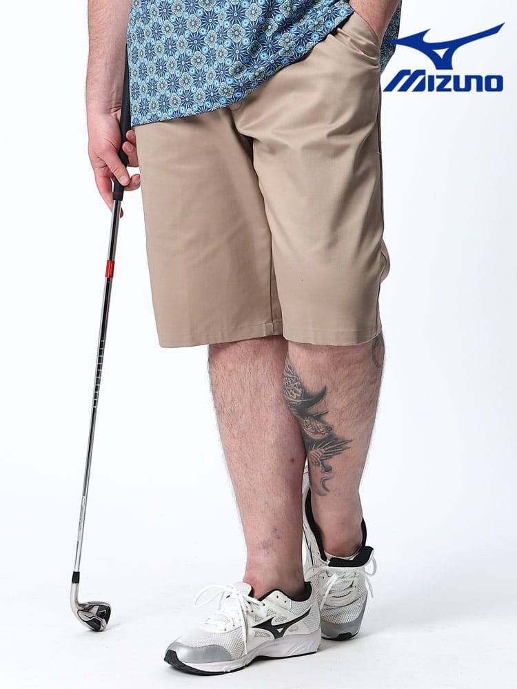 大きいサイズ メンズ MIZUNO (ミズノ) 撥水 ストレッチ ムーブ 無地 ゴルフ ショートパンツ