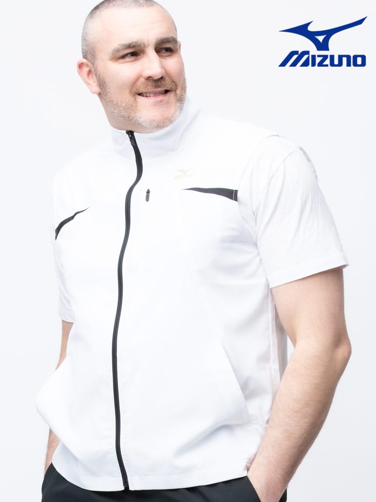 大きいサイズ メンズ MIZUNO (ミズノ) 吸汗速乾 UVカット トレーニング クロス フルジップ ベスト