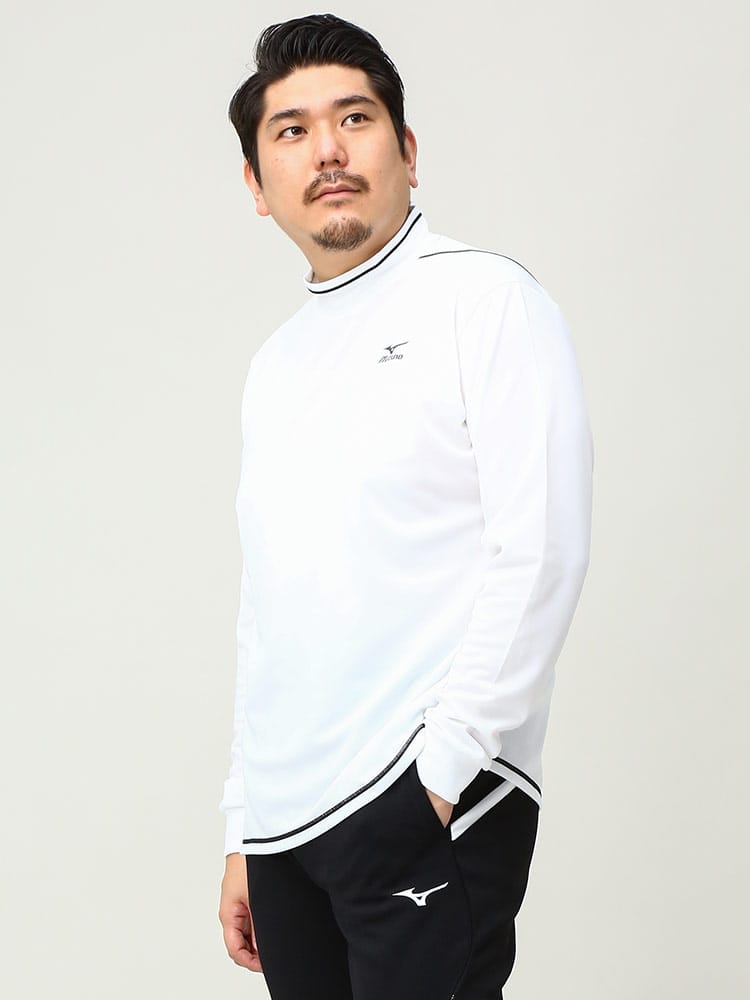 大きいサイズ メンズ MIZUNO (ミズノ) 吸汗速乾 UVカット ハイネック 長袖 シャツ