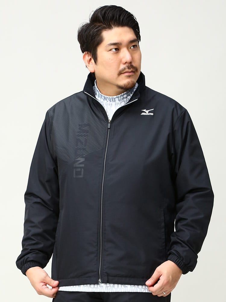 大きいサイズ メンズ MIZUNO (ミズノ) 撥水 フルジップ スタンド ウォーマージャケット
