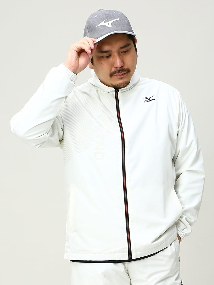 大きいサイズ メンズ MIZUNO (ミズノ) 撥水 フルジップ スタンド ウォーマージャケット