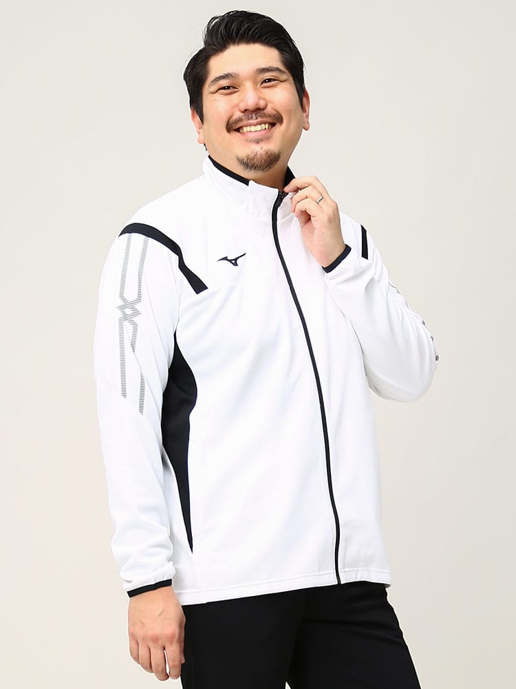 在庫処分 返品交換不可 大きいサイズ メンズ MIZUNO (ミズノ) 吸汗速乾 フルジップ ウォームアップ ジャケット