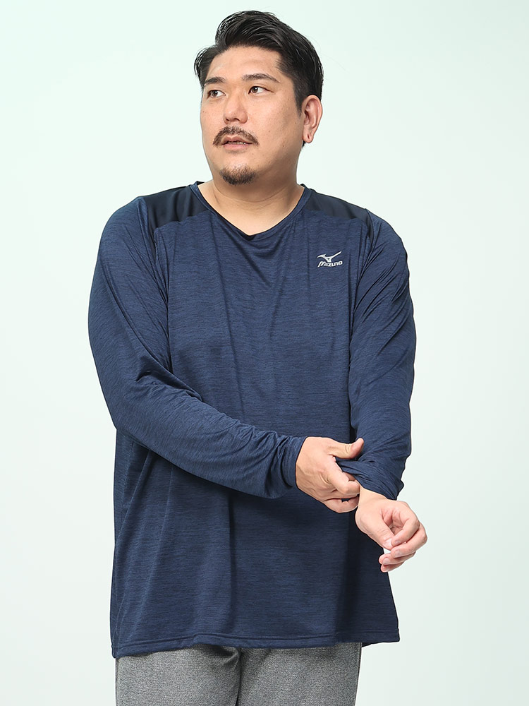 ワンポイント クルーネック 長袖 Tシャツ Pure Hyper (MIZUNO) ミズノ