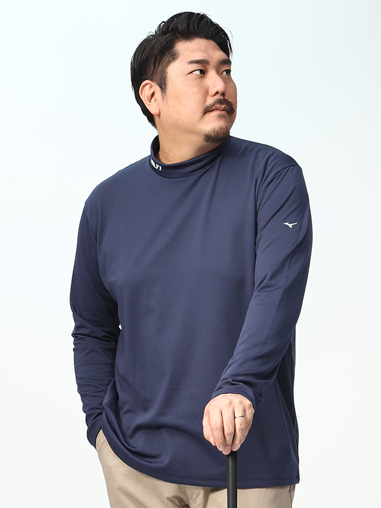 GOLF 裏フリース モックネック 長袖 シャツ (MIZUNO) ミズノ 大きい