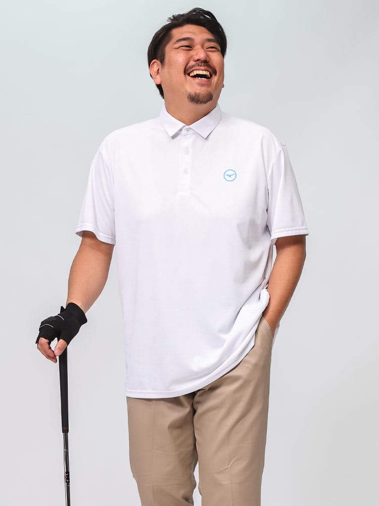 MIZUNO (ミズノ) MIZUNO GOLF 吸汗速乾 ストレッチ ランダムゴルフプリント ジャガード 半袖 ポロシャツ