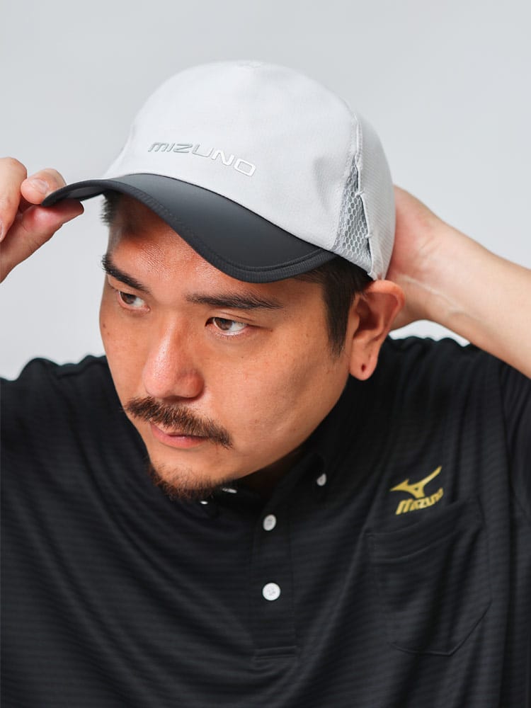 在庫処分 返品交換不可 MIZUNO (ミズノ) MIZUNO GOLF サングラスキーパー付き ネクスライト 撥水キャップ