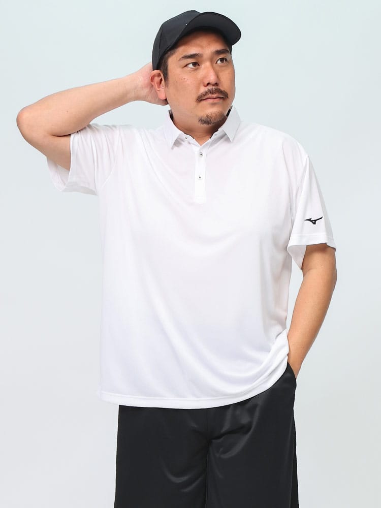 MIZUNO (ミズノ) 吸汗速乾 UVカット ナビドライ 無地 半袖 ポロシャツ 
