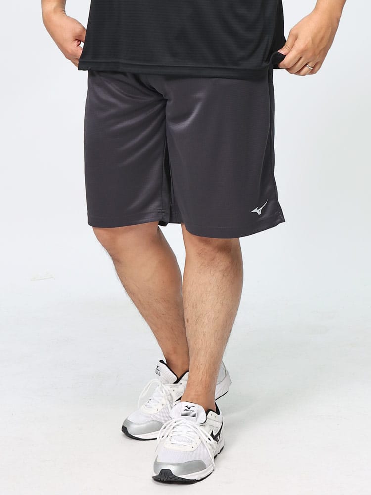 MIZUNO (ミズノ) 吸汗速乾 UVカット ナビドライ ロゴ刺繍 ニットハーフパンツ