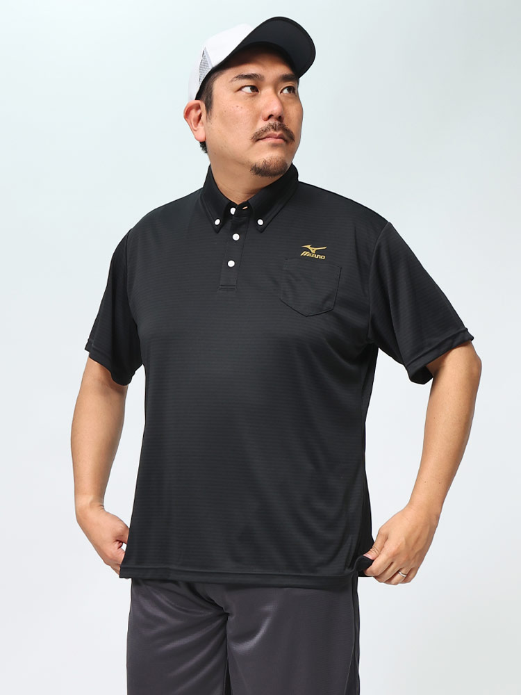 MIZUNO (ミズノ) 吸汗速乾 シャドーボーダー ポケット付 半袖 ポロシャツ