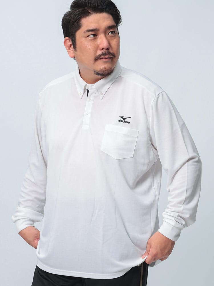 長袖 ポロシャツ Pure Hyper ボタンダウン トップス シャツ 防臭 防汚 スポーツ 大きいサイズ メンズ