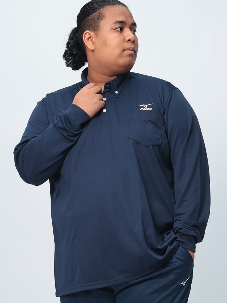 長袖 ポロシャツ Pure Hyper ボタンダウン トップス シャツ 防臭 防汚 スポーツ 大きいサイズ メンズ