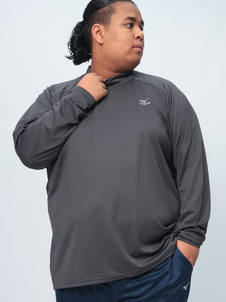 長袖 Tシャツ 吸汗速乾 ハイネック トップス ロンT ドライ スポーツ 大きいサイズ メンズ