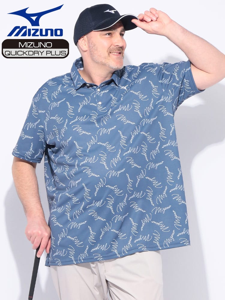 吸汗速乾 総柄プリント 半袖 ポロシャツ 大きいサイズ メンズ