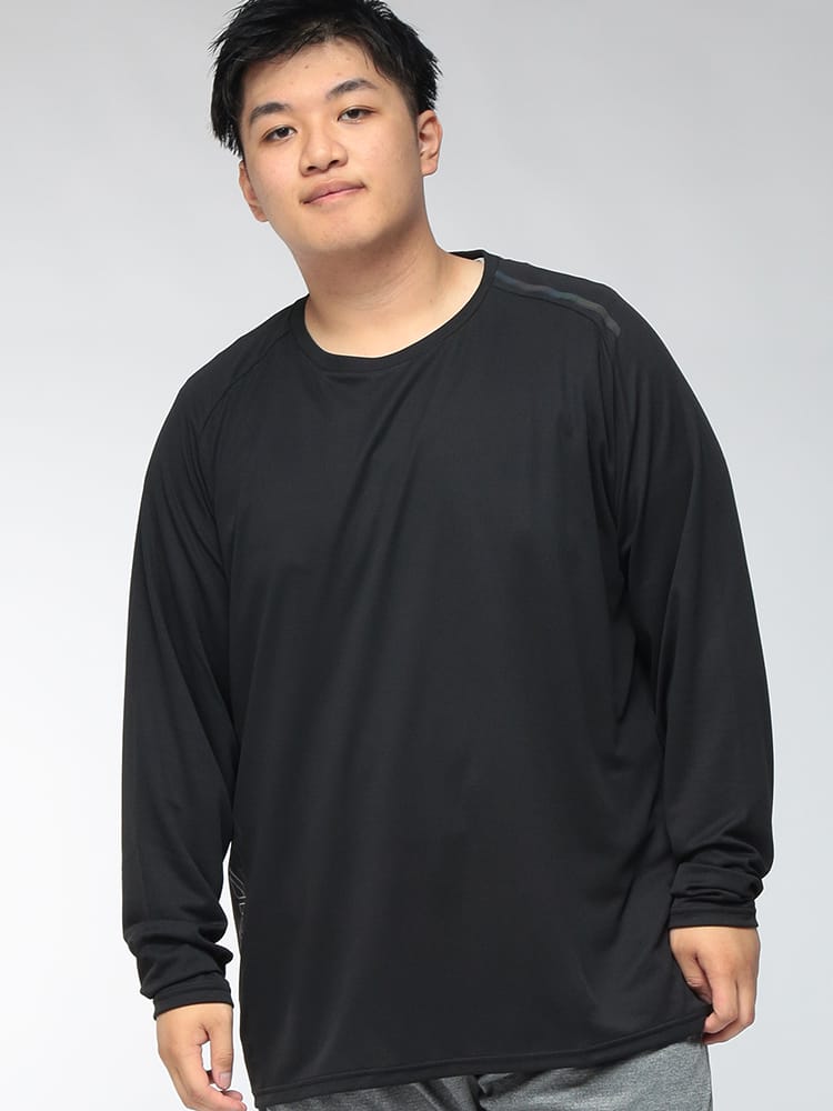 Tシャツ 長袖 メンズ 大きいサイズ リフレクタクール クルーネック 裾ロゴ 通気性 速乾 長袖Tシャツ K2JADB50